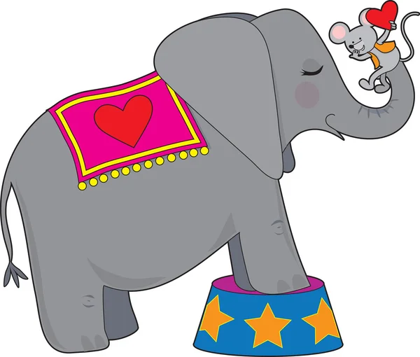 Éléphant et souris — Image vectorielle