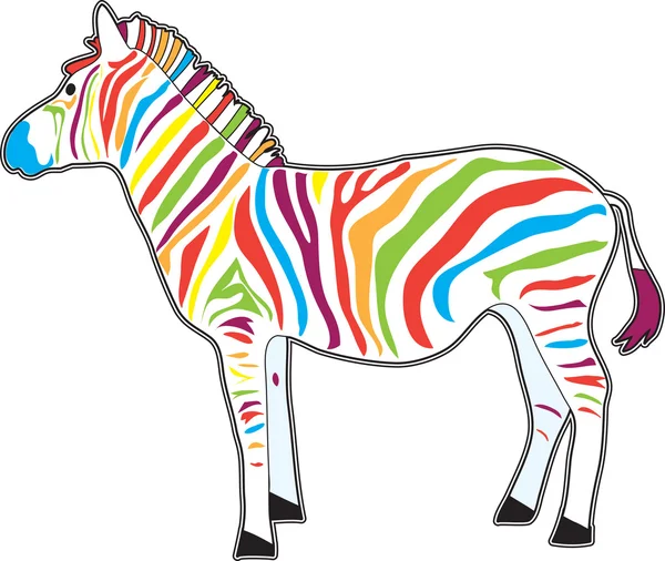 Zebra multicolorida — Vetor de Stock