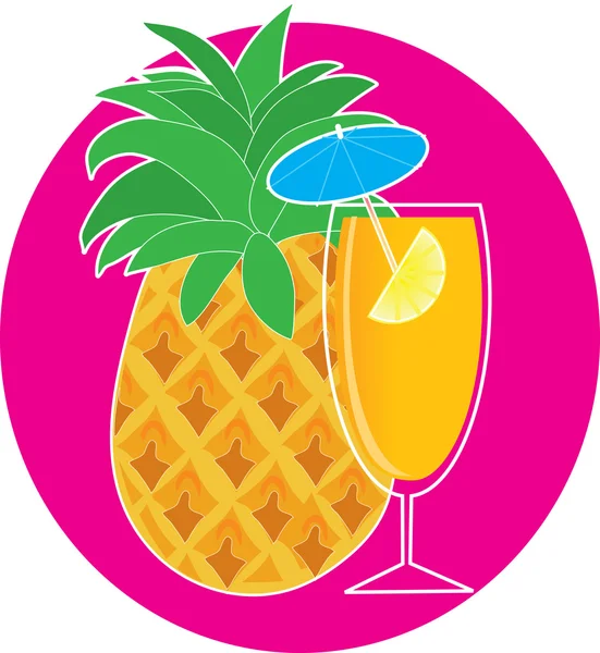 Pineapple Cocktail — Stock Vector