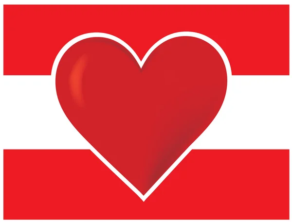 Heart Austria Flag — Stock Vector