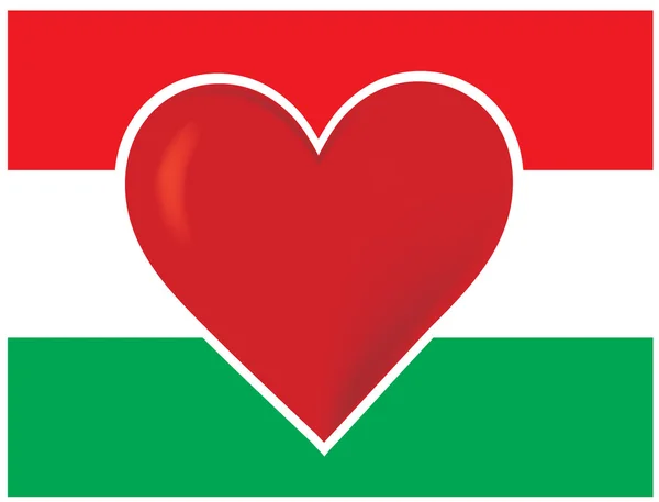 Flaga Węgier serca — Wektor stockowy