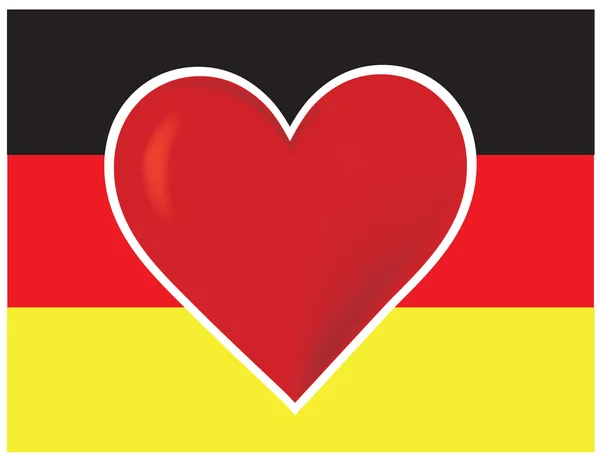 Heart Germany Flag — Stock Vector