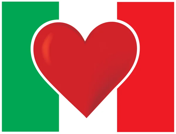 Sydän Italia lippu — vektorikuva