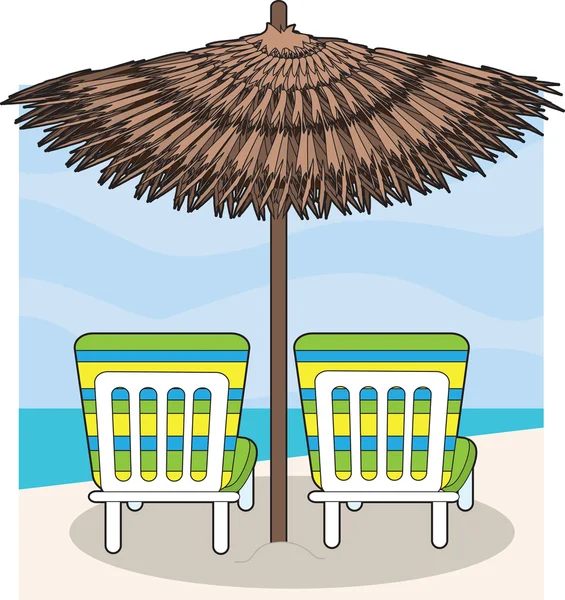 Cadeiras de praia — Vetor de Stock