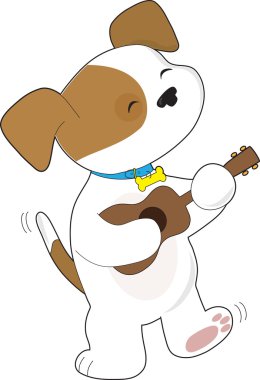 Cute Puppy Ukulele clipart