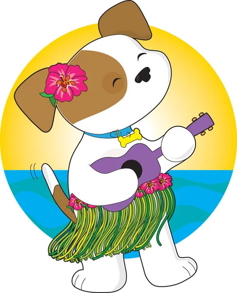 可爱的小狗夏威夷 — 图库矢量图片