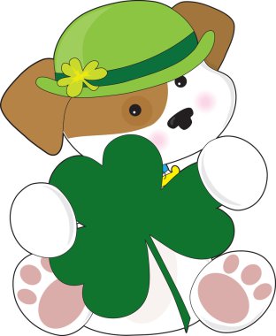 Cute Puppy St Pats clipart