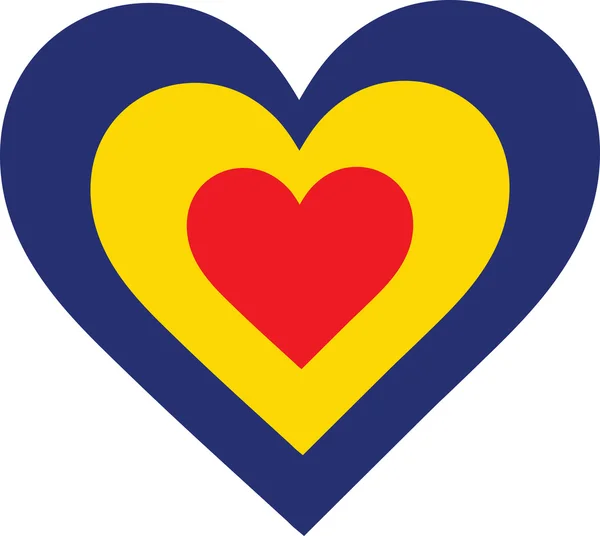 Rumania Corazón — Archivo Imágenes Vectoriales