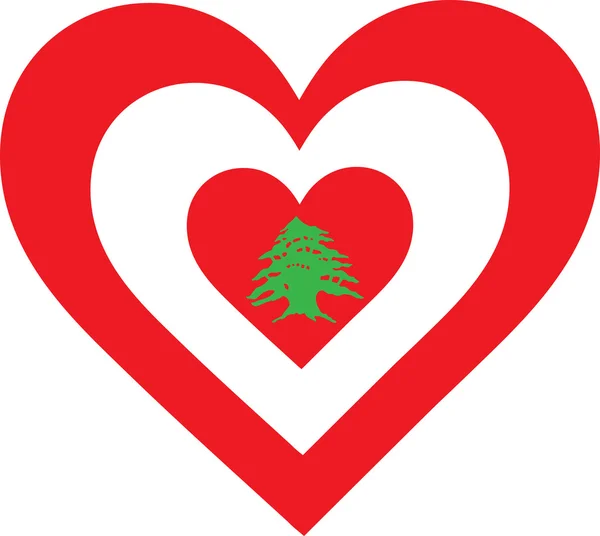Lebanon Heart — Stock Vector