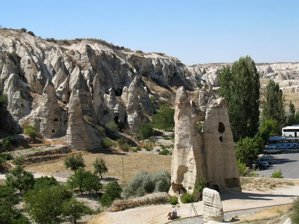 Ancient cave city in Goreme, Cappadocia, Turkey — Stock Photo, Image