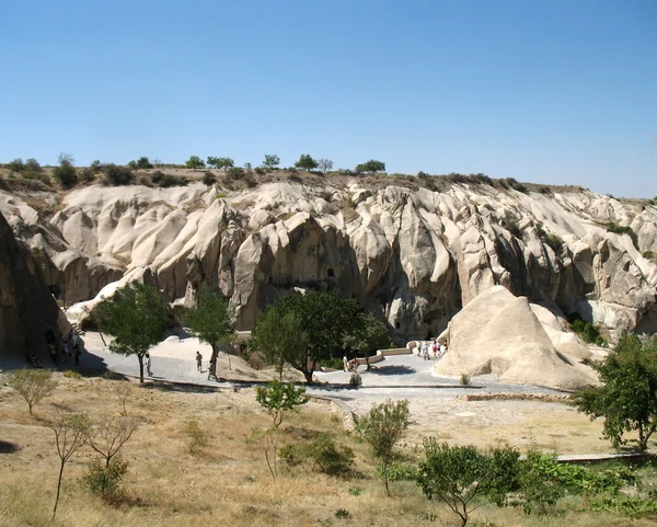 古代洞穴的城市在格雷梅，卡帕多细亚、 土耳其 — 图库照片