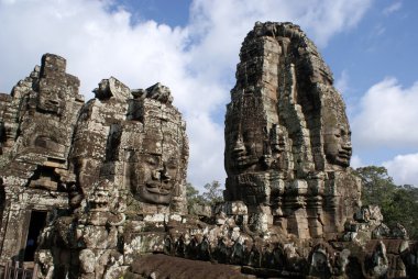 Antik bayon tapınakta angkor Kamboçya