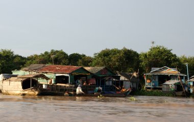 Floating House on the Tonle Sap lake, near Angkor and Siem reap, Cambodia