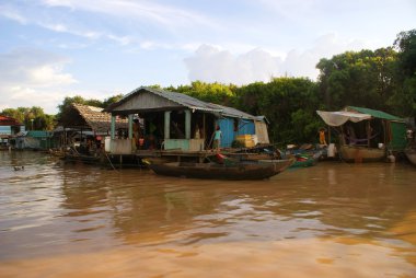 Floating House on the Tonle Sap lake, near Angkor and Siem reap, Cambodia