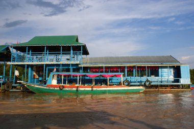 Floating House on the Tonle Sap lake, near Angkor and Siem reap, Cambodia