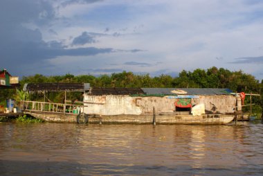 Floating House on the Tonle Sap lake, near Angkor and Siem reap, Cambodia