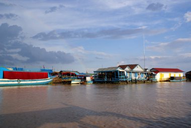 Floating House on the Tonle Sap lake, near Angkor and Siem reap, Cambodia