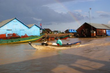 Floating House on the Tonle Sap lake, near Angkor and Siem reap, Cambodia