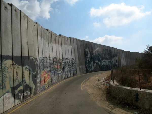 Mur, der adskiller israel fra Vestbredden i Israel - Stock-foto