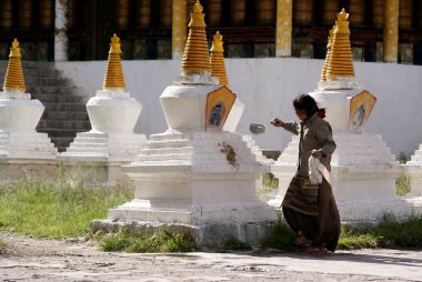 Buddist Manastırı litang, tibet, Çin