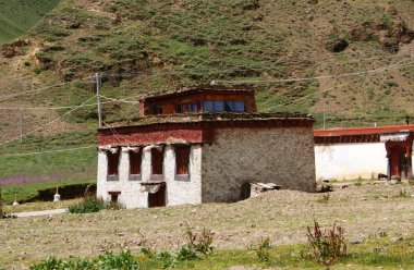 Buddist Manastırı litang, tibet, Çin