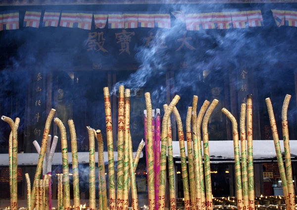 stock image Incense and candles at a Buddhist temple, Tibet, China