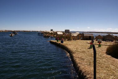 Uros - titcaca gölün Peru yüzen ada