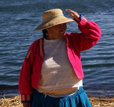 Uros - titcaca gölün Peru yüzen ada