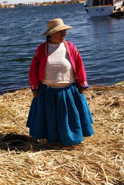 Uros - titcaca gölün Peru yüzen ada