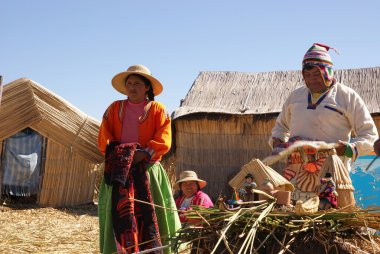 Uros - Floating island on titcaca lake in Peru clipart