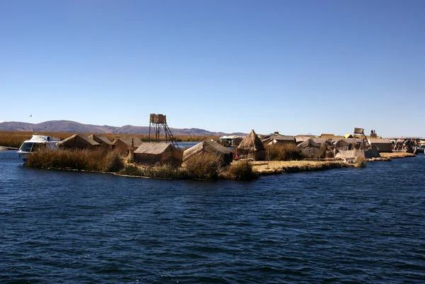 stock image Uros - Floating island on titcaca lake in Peru