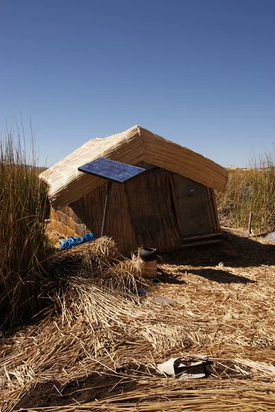 stock image Uros - Floating island on titcaca lake in Peru