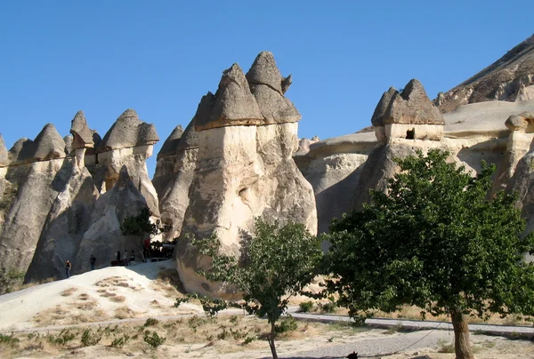 Uchisar cave město v Kappadokii, Turecko — Stock fotografie