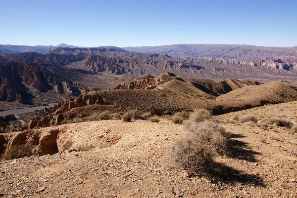 Öken, andinska landskap med canyon, tupiza, bolivia — Stockfoto
