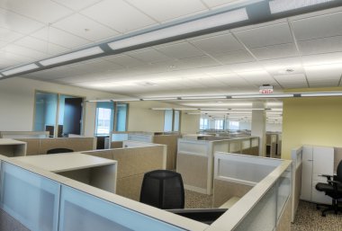 Cubicles in Office Building clipart