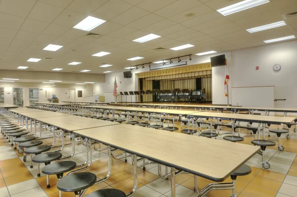 stock image Cafeteria with stage in the school