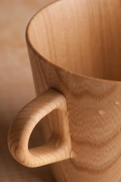 Primer plano de la taza de madera — Foto de Stock