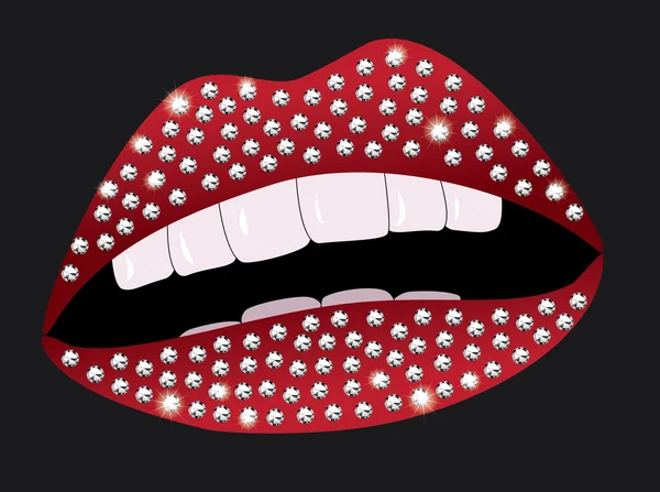 Beautiful female lips — Stock Vector
