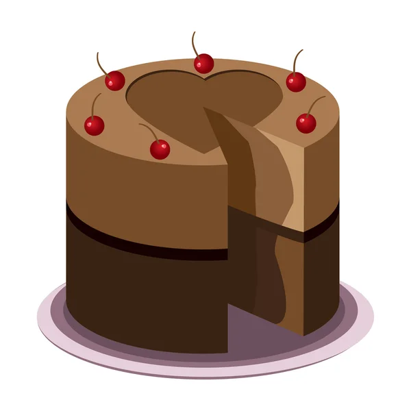 Lezzetli çikolatalı pasta — Stok Vektör