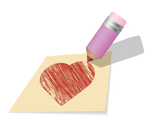 Disegna un cuore — Vettoriale Stock