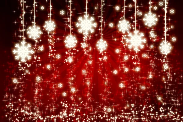 Red background with snowflakes — Stock Photo, Image