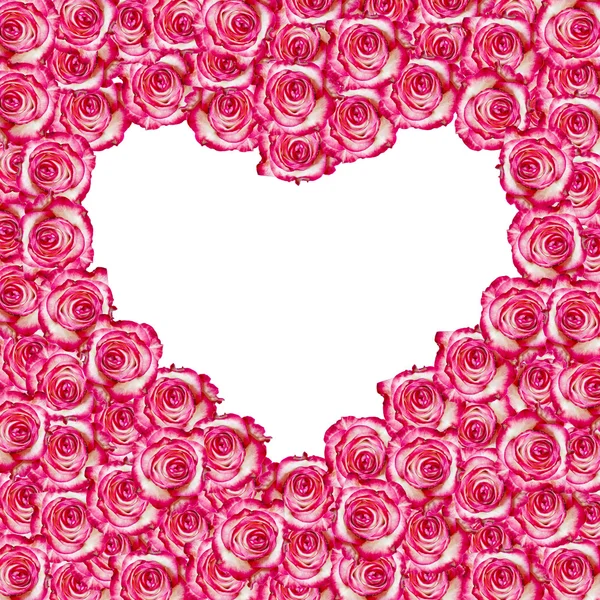 Herzförmiger Rosenrahmen — Stockfoto