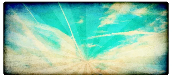 Grunge 风景与云 — 图库照片