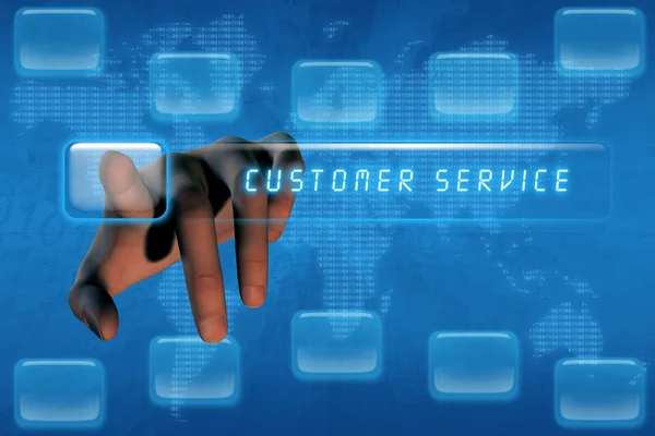 stock image Hand pushing customer service button