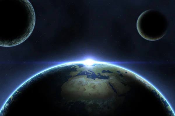 Duża planeta w przestrzeni — Zdjęcie stockowe