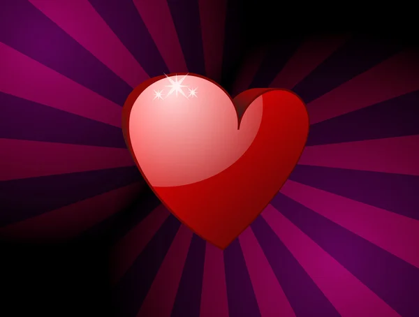 3D красное сердце — стоковый вектор