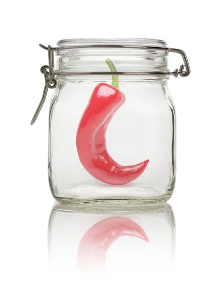 Sklenice pepř-chilli — Stock fotografie