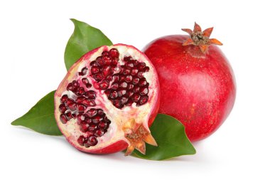 Pomegranate with leaves clipart