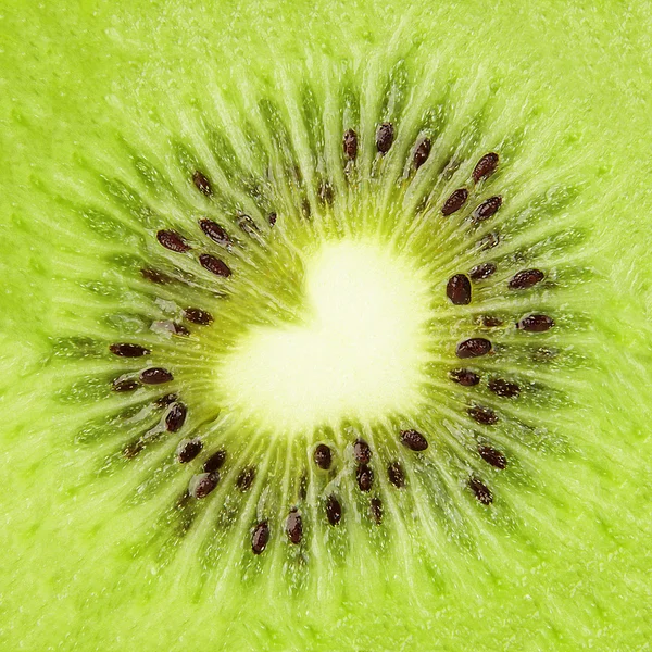 Kiwi with heart shape — Stock Photo, Image