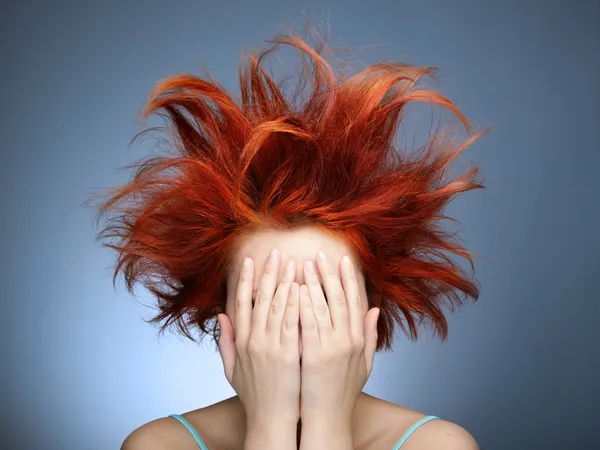 Поганий день волосся — стокове фото